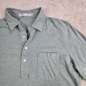 CRIQUET Men's Slim Fit Polo Shirt Green Pima Cotton Short Sleeve Size L